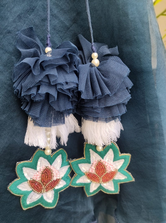 Blue Embroidered lehenga