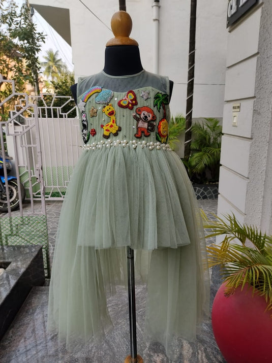 Jungle Theme High Low Gown Dress