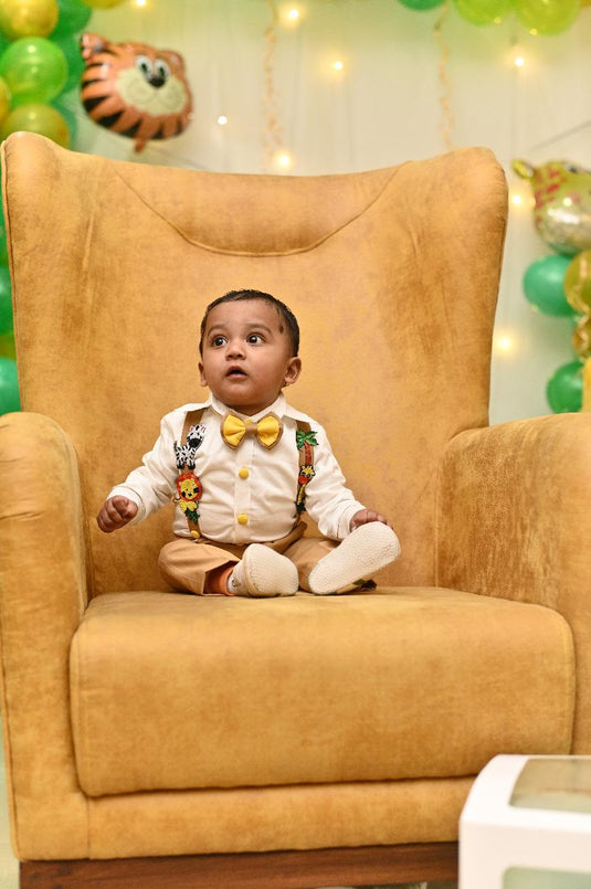 Jungle Theme Beige Suspender Set