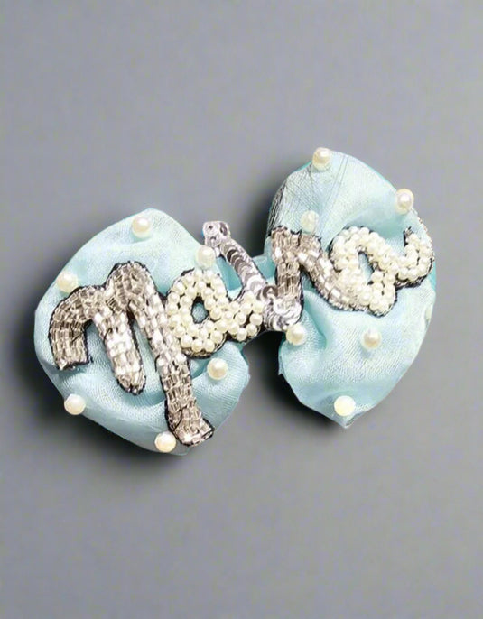 Personalized Organza Bow Clip ( sequins)