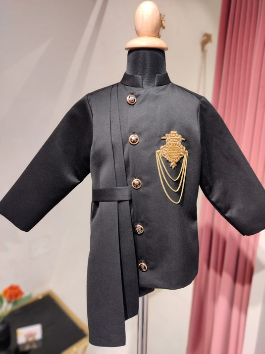 Black Drape Bandhgala Jacket