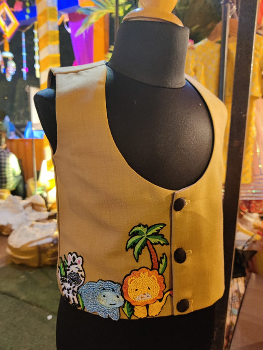 Beige Jungle Waistcoat
