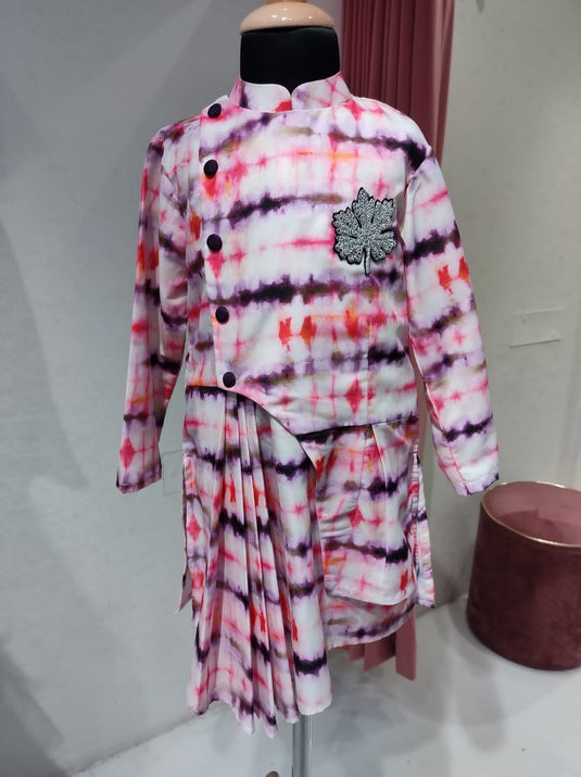 Tie dye Drape Kurta Set With Pant
