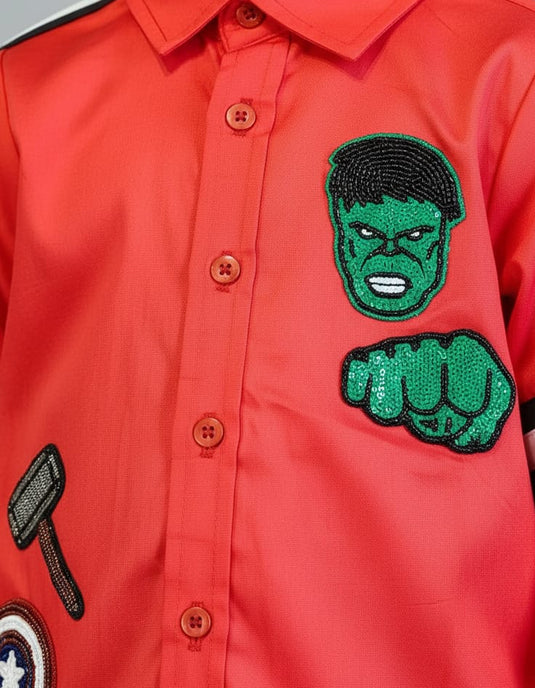 Red Avenger Stripe Shirt