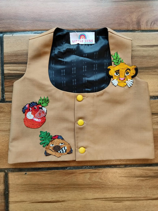 Beige Lion King Waistcoat