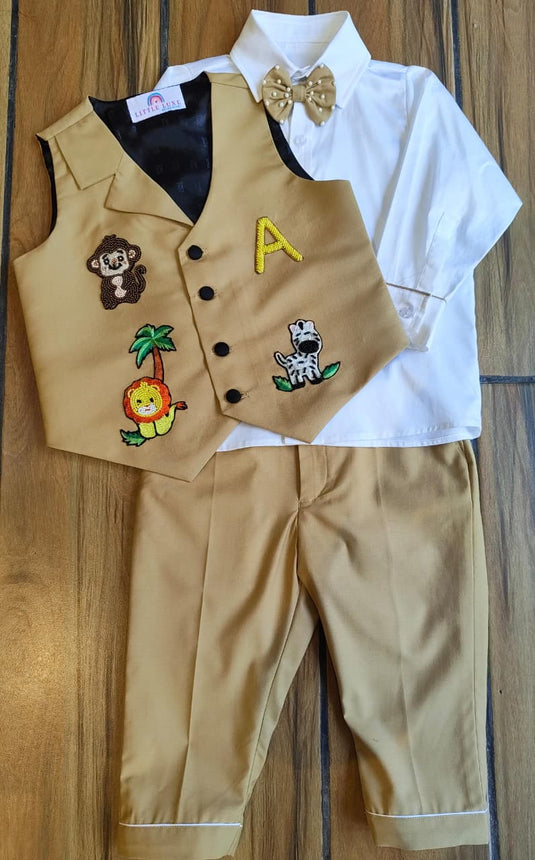 Jungle 4 Piece Personalised Waistcoat Set