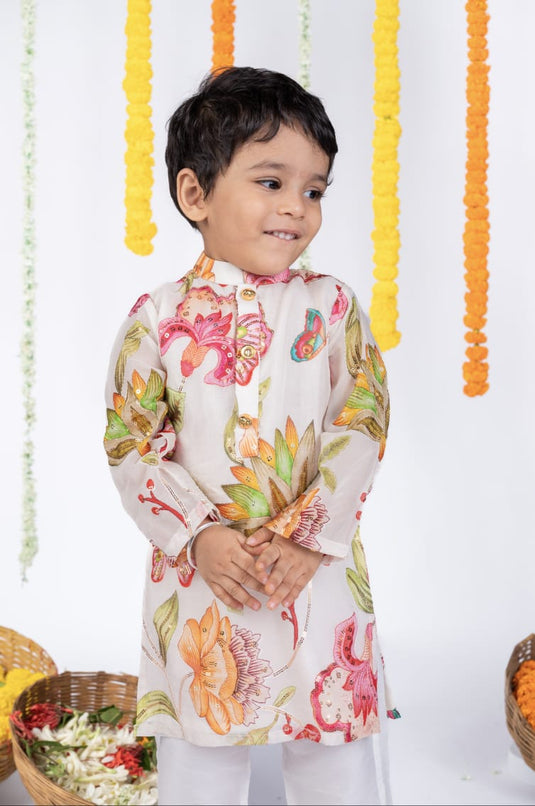 White Sequins Kurta Set