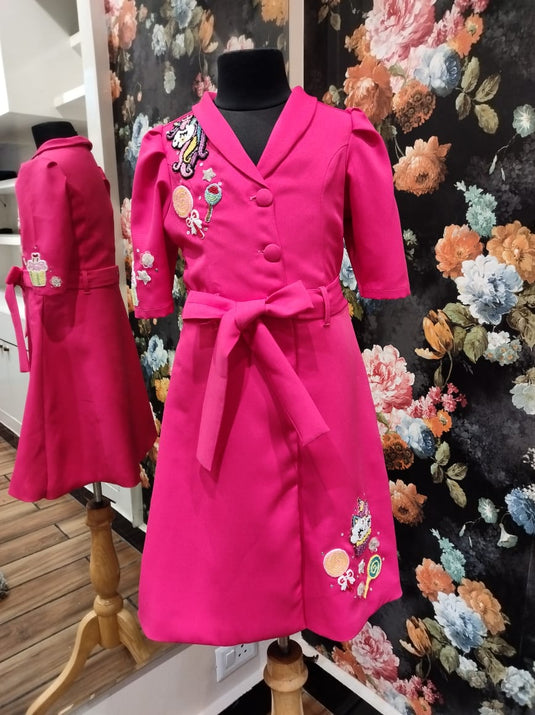 Pink Unicorn Candy Blazer Belt Dress