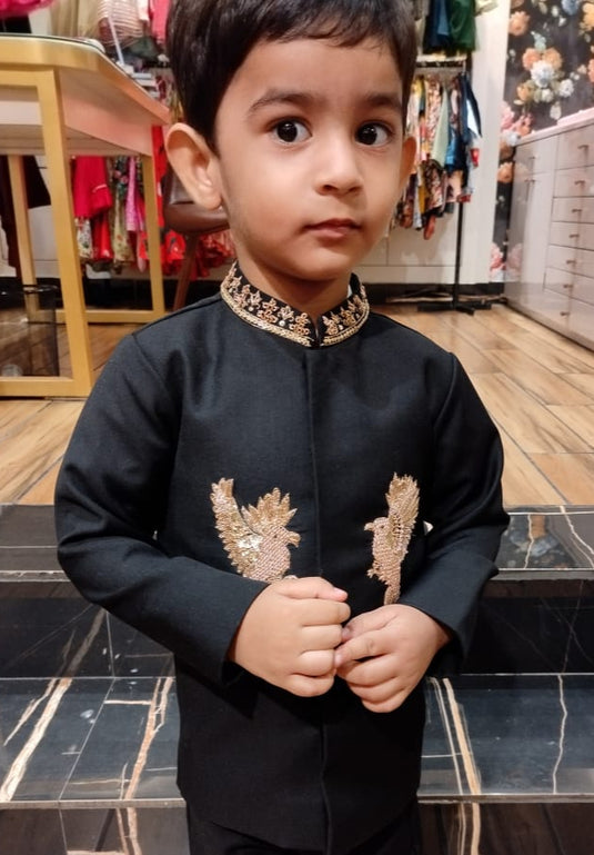 Twin Birds Embroidered Bandhgala