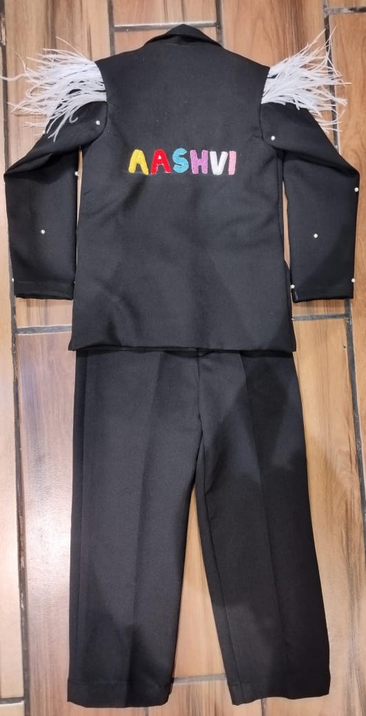 Personalised Unicorn Candy Black Blazer Coord Set