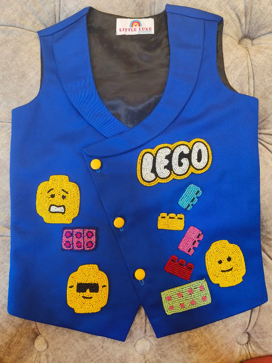Lego Theme Waiscoat In Royal Blue