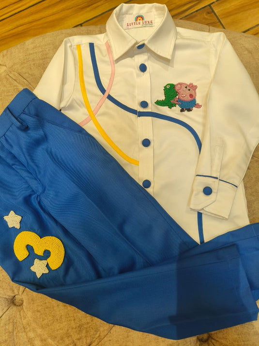 George Pig Three Line Shirt with Personalized Trouser