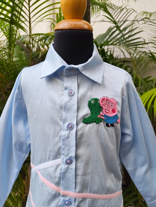 Blue Criss Cross George Pig Shirt