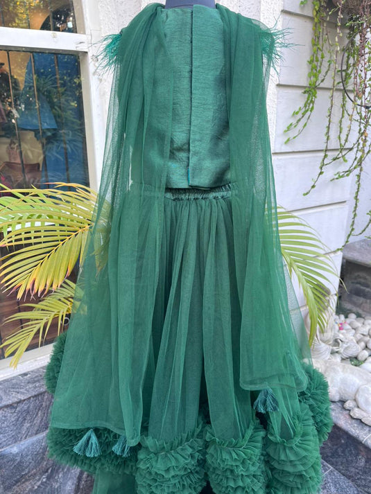 Bottle Green Katdana Lehenga