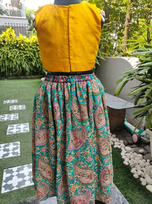 Yellow Green Paisley Lehenga
