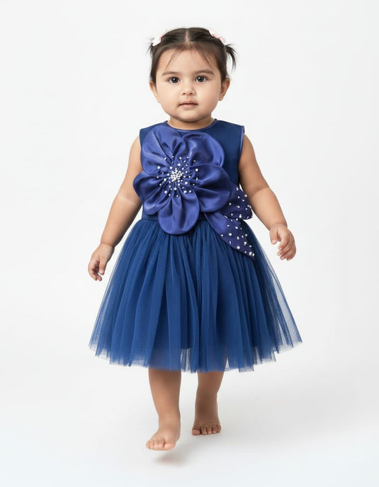 Blue Big Flower Dress