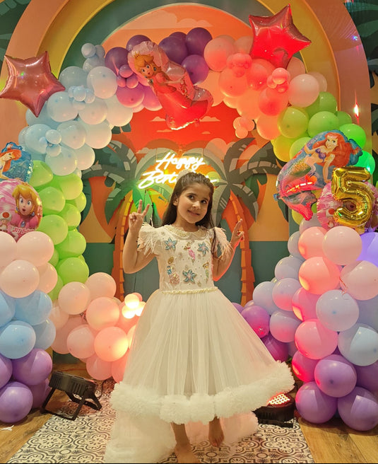 White High Low Mermaid Gown