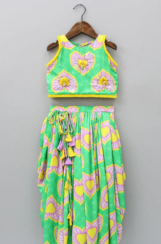 Green And Pink Hearts Coord Set