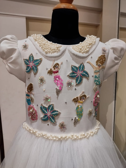 White High Low Mermaid Gown