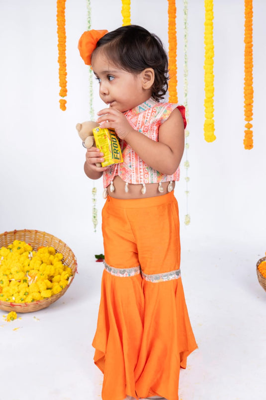 Orange Sharara Set