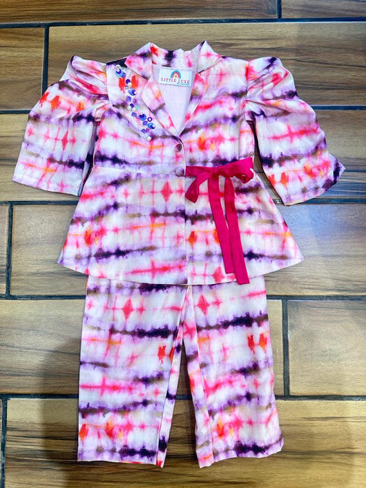 Tie Dye Printed Cord Set