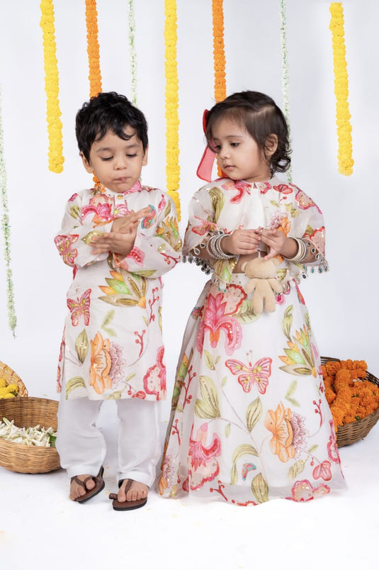 White Sequins Kurta Set