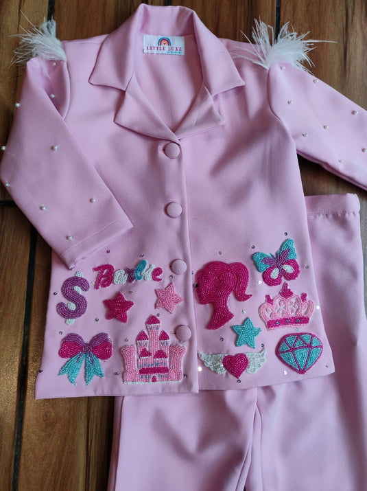 Barbie Pink Coord Set With Name Personalisation