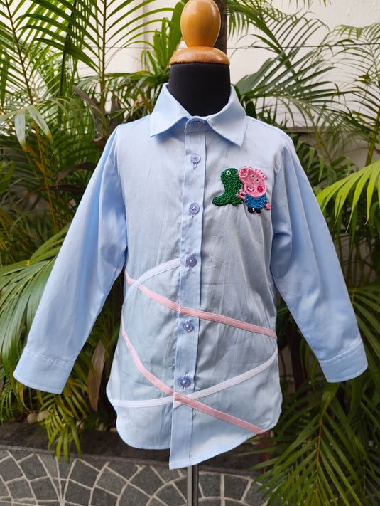 Blue Criss Cross George Pig Shirt