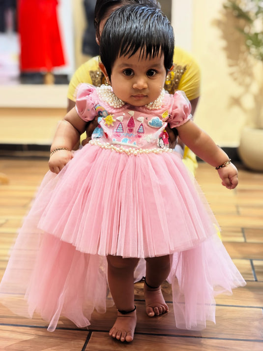 Unicorn Castle Hi Low Dress Pink