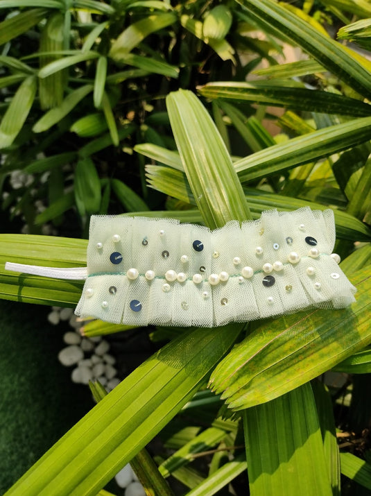 Pearl And Sequins Net Hairband