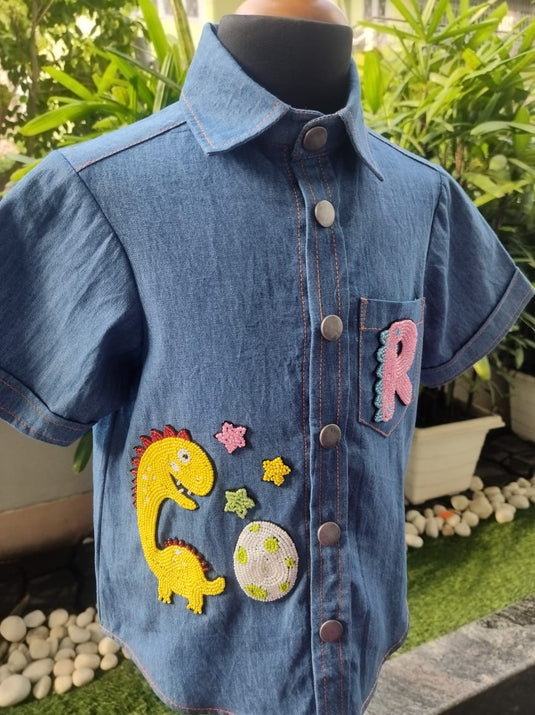 Personalised Dino Denim Shirt