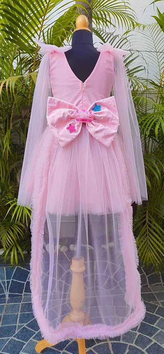 Barbie Theme Cape Dress With Detachable Trail