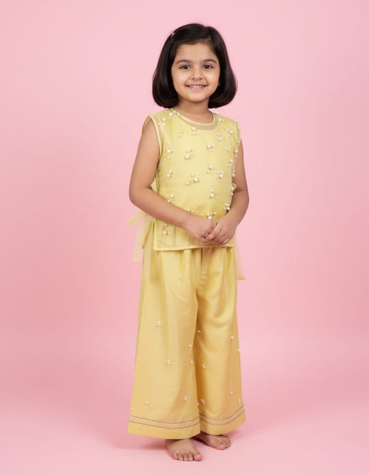 Yellow Pearl Bib Top Set