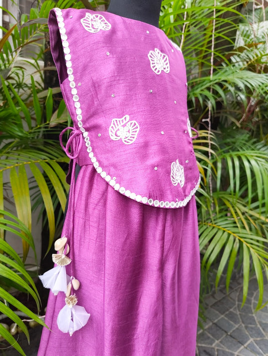 Purple Bib Top With Palazzo