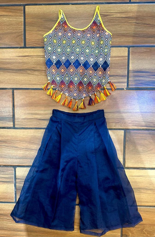 Textured Tassel Top With Palazzo