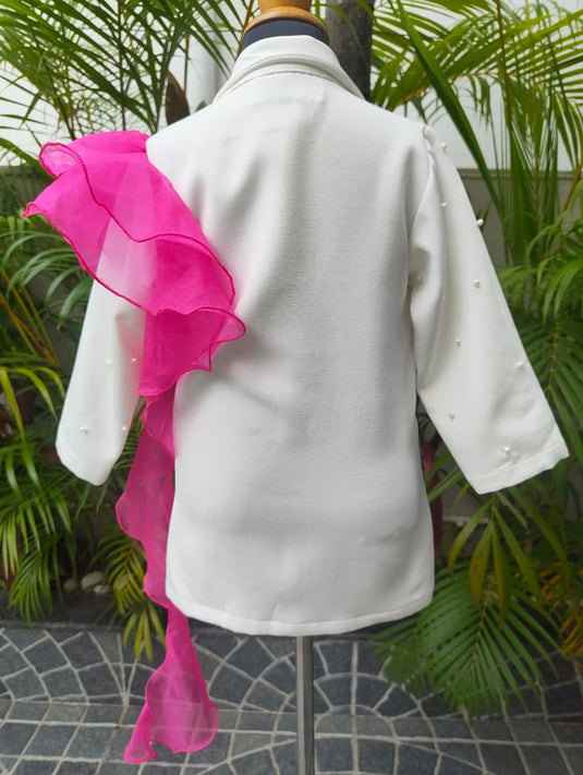 Flamingo Blazer Ruffle Dress