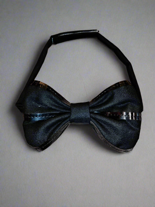 Metallic Lace Bow Tie