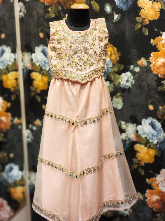 Peach Zardozi Palazzo Set