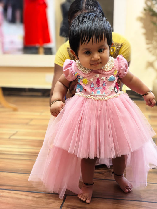 Unicorn Castle Hi Low Dress Pink