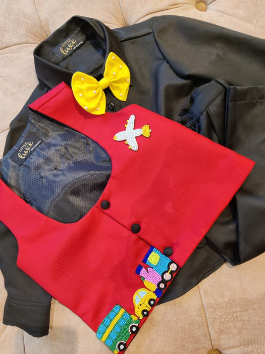 Transport theme 4 Piece Waistcoat set