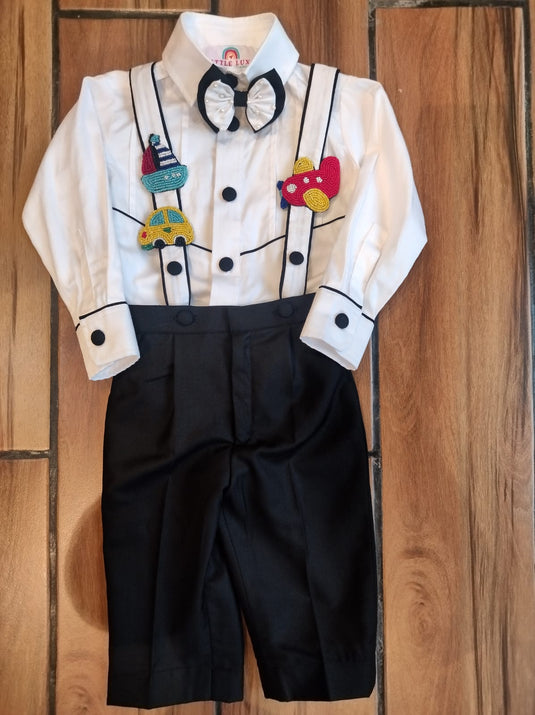 Transport Suspender Set White Black