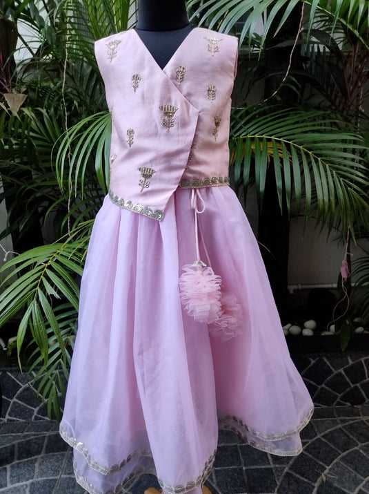 Waistcoat style Pink Lehenga set