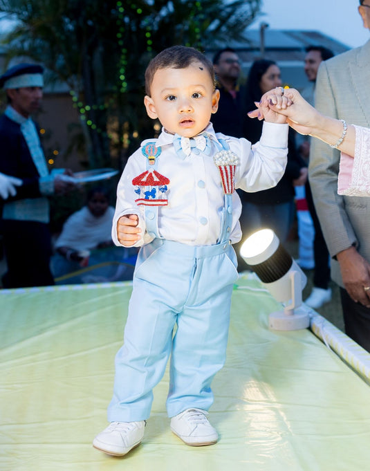 Carnival Theme Light Blue Suspender Set