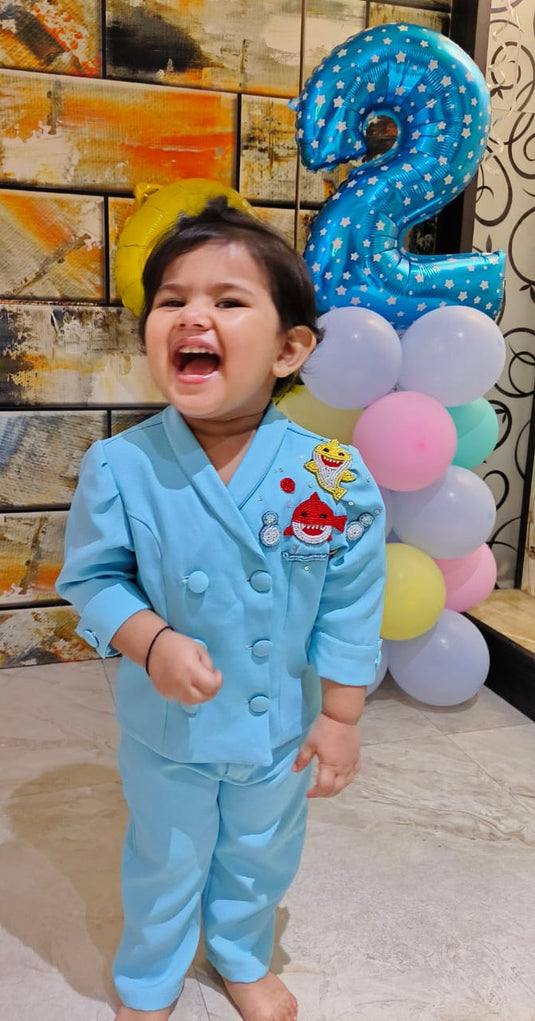 Baby Shark Theme Blazer Coord Set