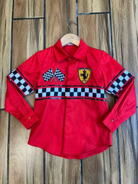 Red Racing Ferrari Full Shirt
