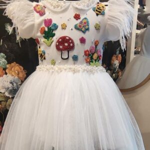 WHITE HI LOW GARDEN DRESS