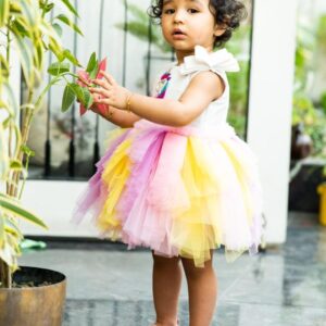 UNICORN DRESS WITH TRICOLOR GHER