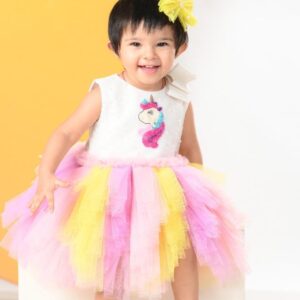 UNICORN DRESS WITH TRICOLOR GHER