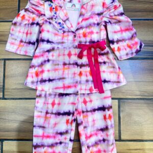 TIE DYE COORD SET WITH TIE UP AND EMBELLISHMENT